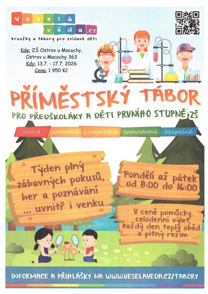 Příměstský tábor pro&nbsp;předškoláky a&nbsp;děti prvního stupně.