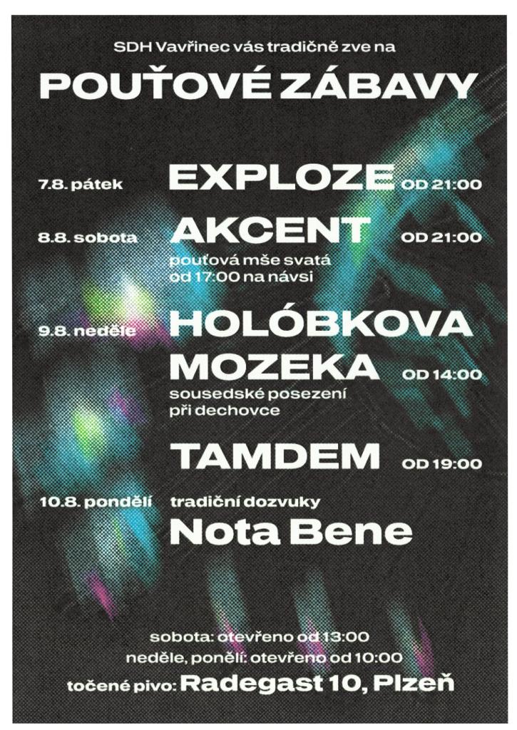 Pozvání na&nbsp;pouťové zábavy do&nbsp;Vavřince.