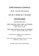 Dovolená u MUDr. Semrádové od 24.7.2026 do 7.8.2026